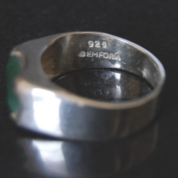 Emerald Men's Sterling Silver Ring - Image 3