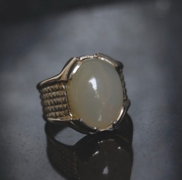 Opal Men's Sterling Silver Ring