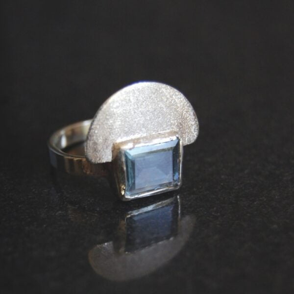 Aquamarine Sterling Silver Ring - Image 2