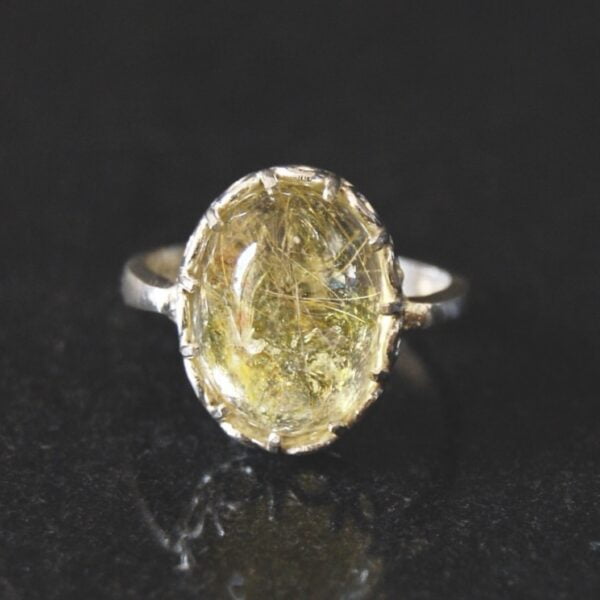 Rutile Quartz Sterling Silver Ring