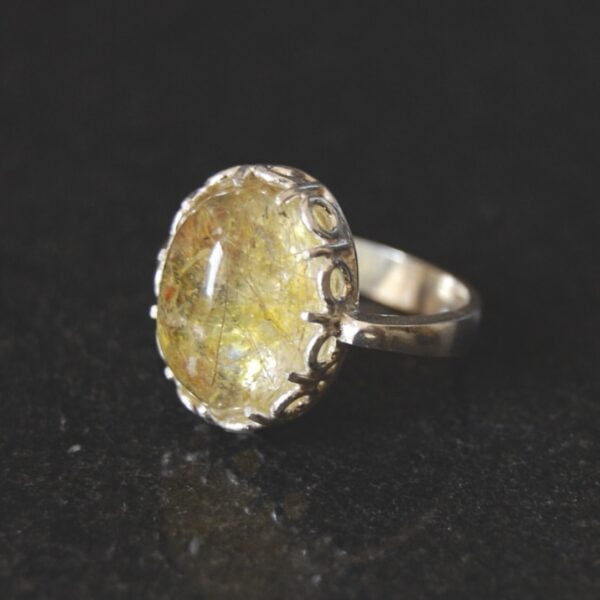 Rutile Quartz Sterling Silver Ring - Image 2