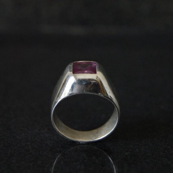 Amethyst Men's Sterling Silver Ring - Image 3