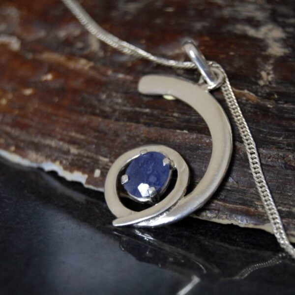 Blue Sapphire Sterling Silver Pendant