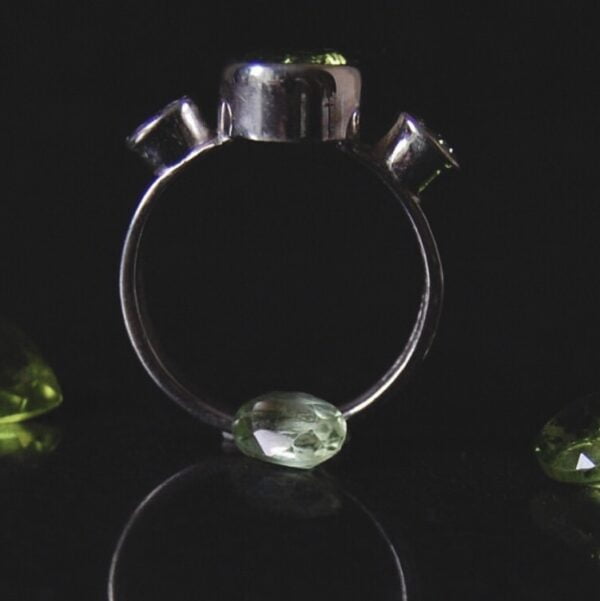 Peridot and Cubic Zirconia Sterling Silver Ring - Image 3