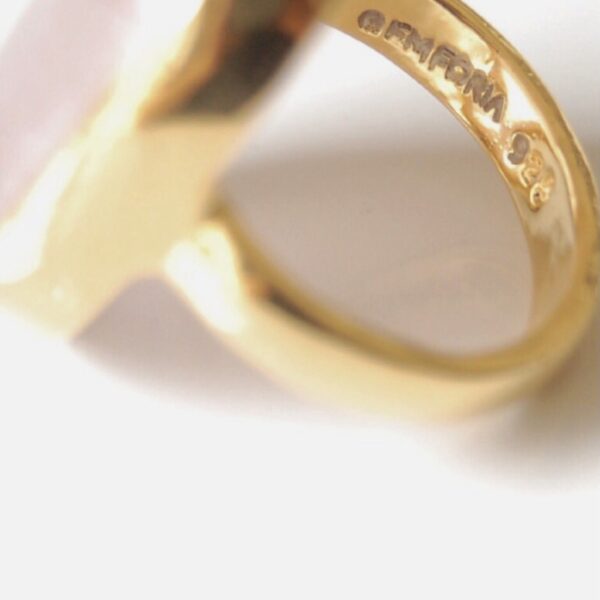 Rose Quartz Sterling Silver (Gold Plated) Ring - Image 3