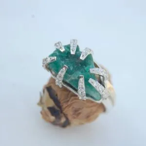 "Emerald Eclipse" Sterling Silver Ring