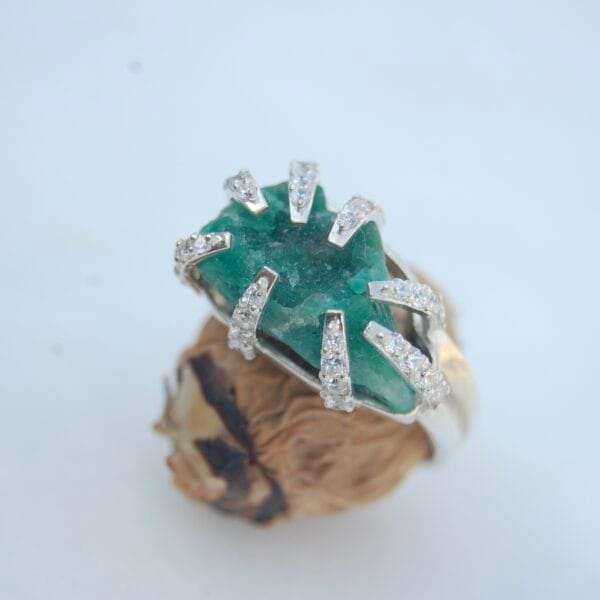 "Emerald Eclipse" Sterling Silver Ring