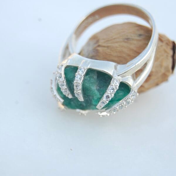 "Emerald Eclipse" Sterling Silver Ring - Image 6