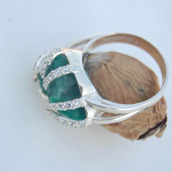 "Emerald Eclipse" Sterling Silver Ring - Image 4