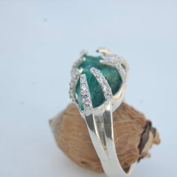 "Emerald Eclipse" Sterling Silver Ring - Image 3