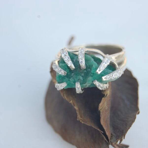 "Emerald Eclipse" Sterling Silver Ring - Image 2