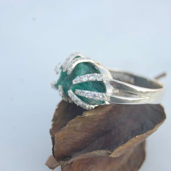 "Emerald Eclipse" Sterling Silver Ring - Image 5