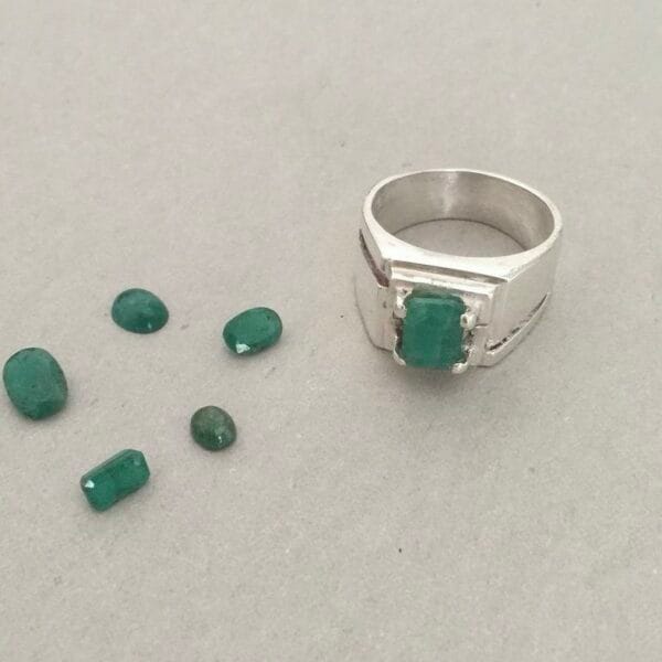 Emerald Sterling Silver Ring - Image 2