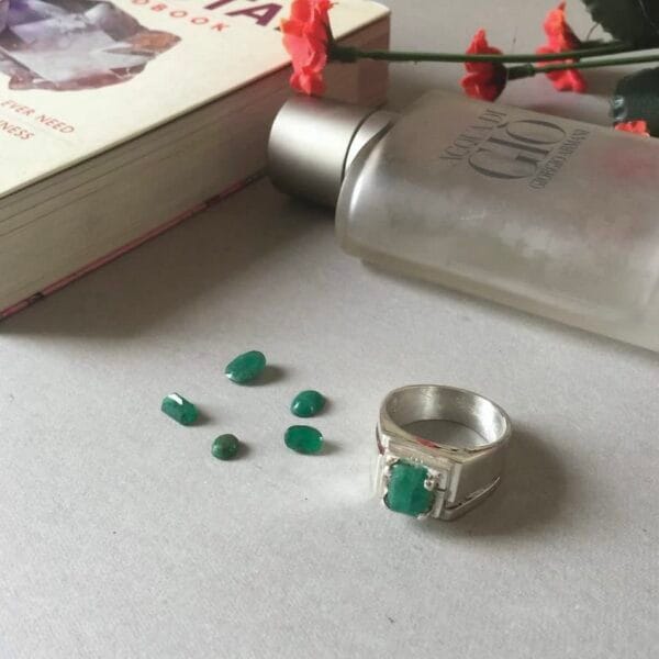 Emerald Sterling Silver Ring